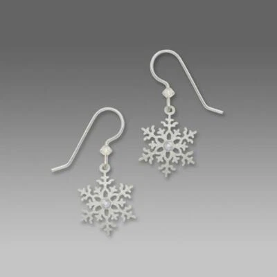 Pendientes Sienna Sky Plata Esterlina Gancho Perla Blanco Copo de Nieve con Estrás Foto 1 de 4