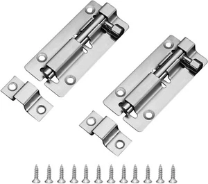 2 Stück Türschlossschrauben 3 Zoll (75 mm) Türschlösser Innenschrauben Edelstahl mit Schrauben - Bild 1 von 6