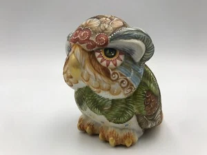 Escultura de porcelana de búho única hecha a mano colección limitada Limoges porcelana - Imagen 1 de 10
