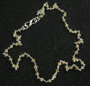 NATURAL Light Golden CITRINE Faceted Rondelle Gemstone NECKLACE 17" Silver Pltd - Picture 1 of 1