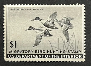 Travelstamps: 1945 US stamps Scott #RW12 Mint Original Gum Hinged MOGH - Picture 1 of 5