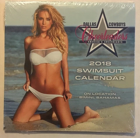 NEW & SEALED 2018 Dallas Cowboys Cheerleaders Swimsuit MINI Calendar 7x7 Cover