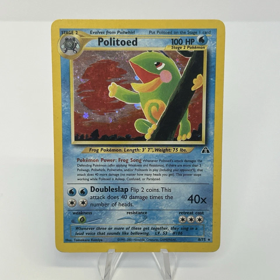 Politoed 8/75 Unlimited Holo Rare WOTC Neo Discovery Pokemon MP - Image 1 of 4