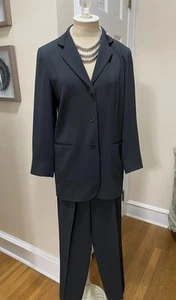 Alex Garfield & Marks Womens Career Suit Set Sz4 In Charcoal Ribbed, Vintage. - Picture 1 of 8