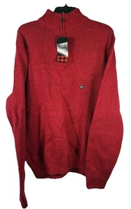NWT Mens Chaps Warm Heavy Weight Sweaters 1/4 Zip Mock Neck 2XL Red - Picture 1 of 6