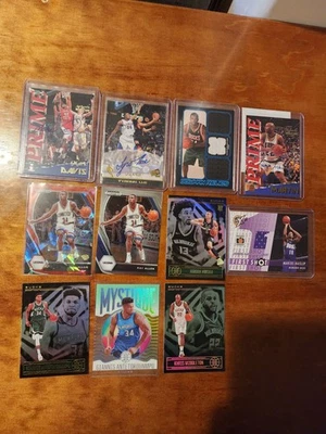 Equipo de baloncesto Milwaukee Bucks, lote de 11 tarjetas coleccionables, 3 autos Foto 1 de 4