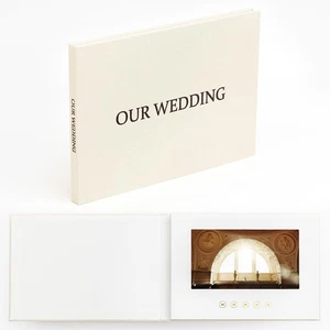 (OUR WEDDING - BLACK FOIL) | Luxury Linen Bound Video Book | Black foil stamp... - Picture 1 of 7