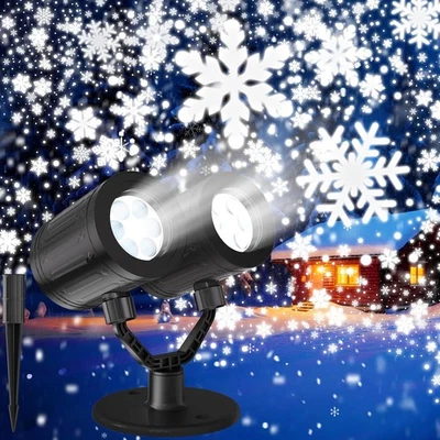 Christmas Snowflake Projector Lights Outdoor 2025 Upgraded Dual-Head Snowfall Le - Image 1 of 4