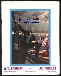 Emile Francis New York Rangers Signed 1970 Rangers vs Kings Program JSA 197184 - Picture 1 of 2