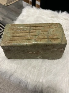 Vintage Glasierte Strukturierte Keramik Box mit Deckel Mehrfarbig - Bild 1 von 12