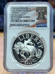 ULTRA CAMEO 2022-P NGC PF70 American Liberty Silver Medal BRONCO BB003 - Picture 1 of 2