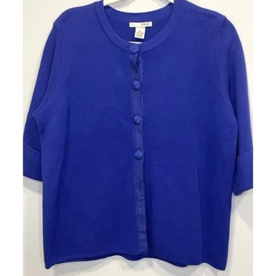 Cárdigan 100 % algodón Evie para mujer con botones delanteros púrpura manga 3/4 Foto 1 de 4