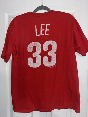 Cliff Lee Philadelphia Phillies Majestic T-Shirt Adult Medium Red #33 MLB Tee  - Image 1 of 4