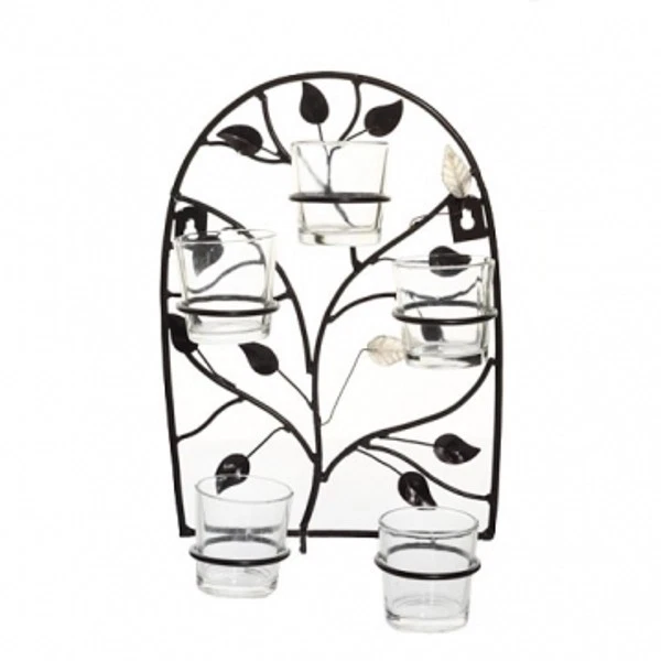 ¡NUEVO!~Vela Yankee~APLIQUE DE PARED METAL VID/HOJA SOPORTE VOTIVO MÚLTIPLE Foto 1 de 1