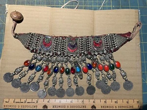 Orientalist Frontal Set Silver Cabochons Pakistan Middle East 20th 1960’s - 70s - Picture 1 of 20