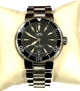 Reloj automático para hombre Oris 7533p esfera negra fecha acero inoxidable garantía - Imagen 1 de 12