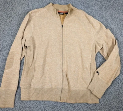 Suéter Guide Series YKK com zíper moletom top cotovelo remendo braço bolso tamanho grande - Imagem 1 de 4