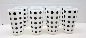 8 Vintage Black Polka Dot Anchor Hocking Fire King Drinking Glasses - Picture 1 of 8