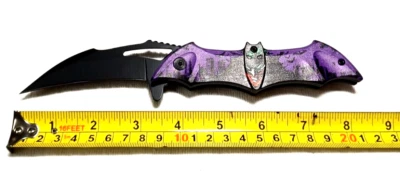 CUCHILLO DE NOCHE BATMAN ASISTIDO POR PRIMAVERA PÚRPURA 8,25" TOTAL APROX. HOJA 3,75" Foto 1 de 4