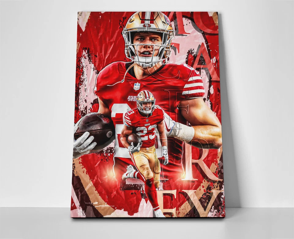 Christian McCaffrey 49ers Poster or Canvas - SF 49ers Wall Art Print Decor