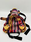 Dog Shaped Colorful Children's Backpack Bag Central American Woven Fabric 10”