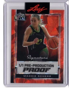 Maddie Scherr 2024 Leaf Metal Signature Series Pre-Production 1/1 Proof Oregon - Picture 1 of 2