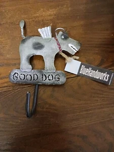 NEW BLUE HANDWORKS METAL GOOD DOG WALL HANGING HOOK ANGEL DOG - Picture 1 of 4