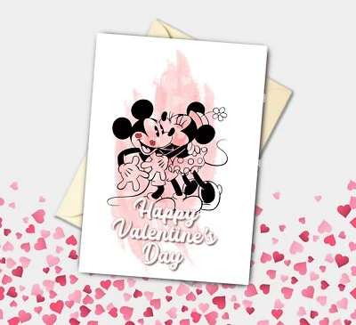 Mickey Mouse and Minnie Mouse Kiss Valentine's Day Celebration Card - Image 1 of 2