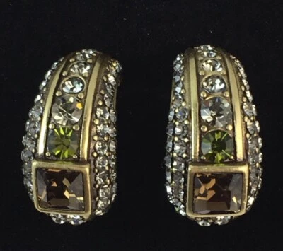 Pendientes de aro con acento de cristal HEIDI DAUS "Magia infinita" ~ Clip en la parte posterior Foto 1 de 4