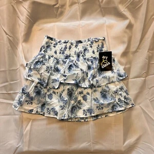 Art Class - Girls' Floral Blue Smocked Waist Skirt (Size: M) - Picture 1 of 1