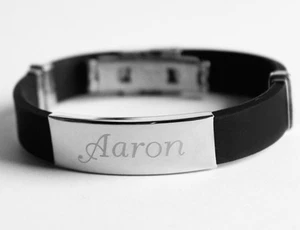 Bracciale Uomo Con Nome - Tono Argento - Gioielli di Natale Regali Per Lui - Foto 1 di 157