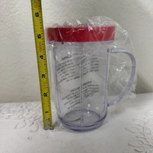 Magic Bullet Blender MB1001 Replacement Smoothie Cup Mug With Red Comfort Ring - Picture 1 of 5