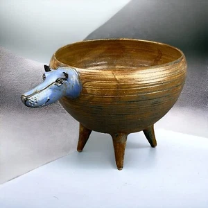 Amy Elswick Pottery Animal Basin 7" Tall 8" Diameter - Picture 1 of 17