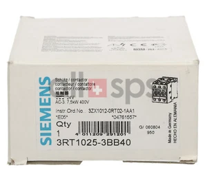 SIEMENS LEISTUNGSSCHUETZ AC-3 17 A, 3RT1025-3BB40 (NO) - Picture 1 of 7