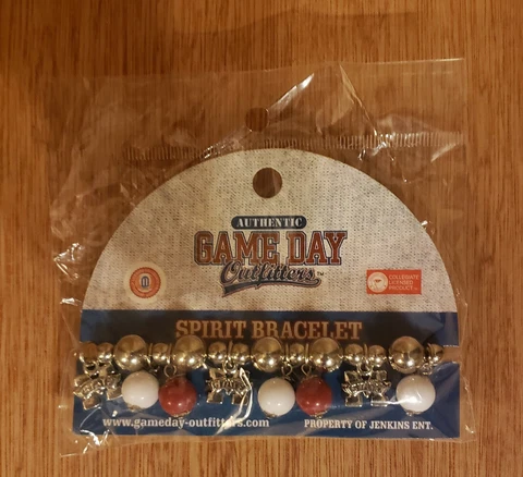 Mississippi State Bulldogs Jewelry Bracelet Beaded Silver With Logo Charm Cover