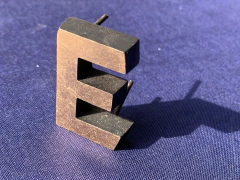 Letter E Vintage 1980's Metal Letters Made in Europe Hand Made 3D FREE POST Cover