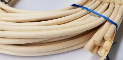 ROUND REED #10 - 5/16" 8MM Diameter 80' foot coil rush basket wicker cane chair - Image 1 of 3