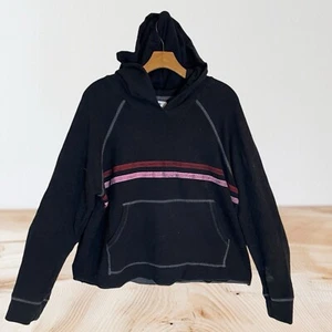 Sudadera Sundry Sudadera con Capucha Negra Talla L Bolsillo Canguro Rosa y Vino Detalle a Rayas - Imagen 1 de 6
