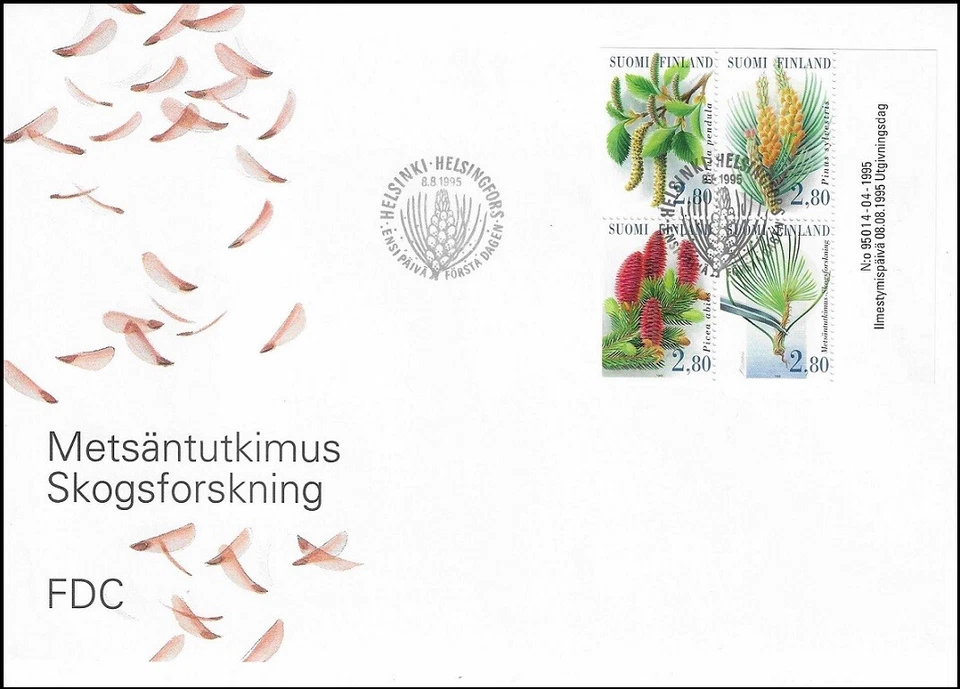 Forest Birch Picea Pinus Pine Betula Save The Forests Finland Mint FDC 1995 - Image 1 of 1