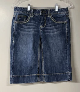 Tommy Hilfiger Size 2 Blue Jean Denim Skimmer Bermuda Shorts Low Rise - Picture 1 of 4