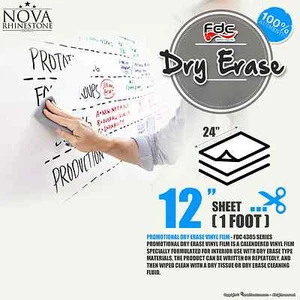 12"x 24"Dry Erase  Adhesive backed Sign Wall Craft Vinyl for Cameo & All Cutters - Picture 1 of 3