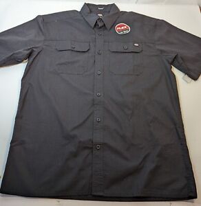 Dickies Men's Medium Flex Short Sleeve Ripstop Shirt Work Shirt Black