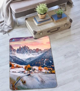 3D Invierno Montaña Q10321 Juego Antideslizante Alfombra Elegante Foto Alfombra Panda - Imagen 1 de 5