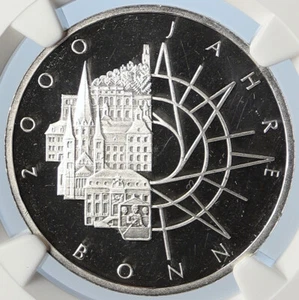 1989 Germany 2000 Year CITY OF BONN Eagle Proof Silver 10 Mark Coin NGC i105804 - Picture 1 of 5