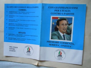 Propaganda LIBRETTO MSI\DS Movimento Sociale G. FINI PER L ITALIA CONTRO I PART - Foto 1 di 2