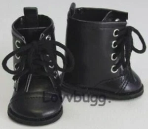 Black Lace Up Pioneer Victorian Colonial Boots Riding for American Girl 18" Doll - Picture 1 of 24