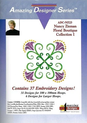 Amazing Designs - Nancy Zieman Floral Boutique Collection 1 (CD-ROM, 2005) - Image 1 of 2
