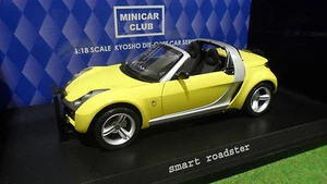 SMART ROADSTER Cabriolet jaune 1/18 KYOSHO 09102Y voiture miniature d collection - Imagen 1 de 1