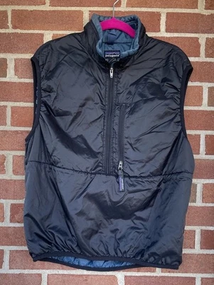 Chaleco Puffball Patagonia Vintage Hombres S Negro Azul Marino 84013 '99 Ripstop Media Cremallera Gorp Foto 1 de 4