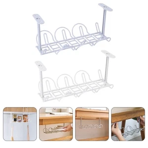  2 Pcs Insérer Un Rack De Rangement Plateau Gestion Des Fils Organisateur Bureau - Afbeelding 1 van 12